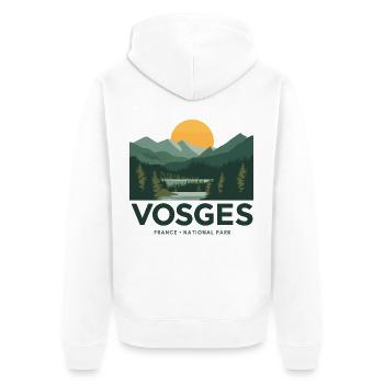 Vosges France National Park - Unisex Premium Bio Zip Hoodie - Weiß - Hinten - Thijin (182cm)