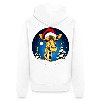 Giraffen Weihnachten - Unisex Premium Bio Zip Hoodie - Weiß - Hinten - Thijin (182cm)