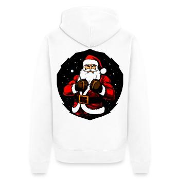Kämpfer Christmas - Unisex Premium Bio Zip Hoodie - Weiß - Hinten - Thijin (182cm)