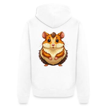 Hamster - Unisex Premium Bio Zip Hoodie - Weiß - Hinten - Thijin (182cm)