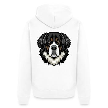 Bernhardiner Hundekopf - Unisex Premium Bio Zip Hoodie - Weiß - Hinten - Thijin (182cm)
