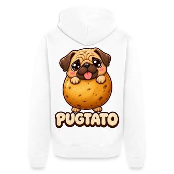 Funny Cute Pugtato Pug Potato Kawaii Dog - Unisex Premium Bio Zip Hoodie - Weiß - Hinten - Thijin (182cm)