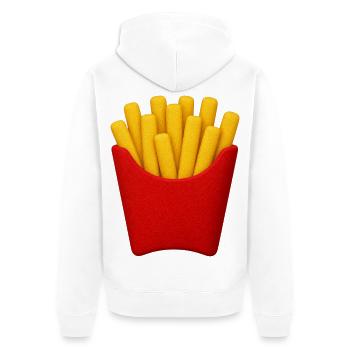 Pommes Frites Cartoon Muster - Unisex Premium Bio Zip Hoodie - Weiß - Hinten - Thijin (182cm)