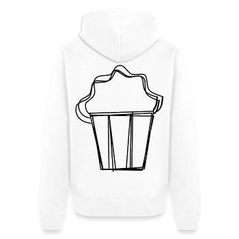 Popcorn handgezeichnet - Unisex Premium Bio Zip Hoodie - Weiß - Hinten - Thijin (182cm)
