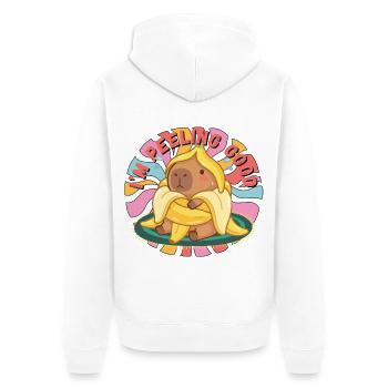 Guter Bananenbär-Scrub - Unisex Premium Bio Zip Hoodie - Weiß - Hinten - Thijin (182cm)