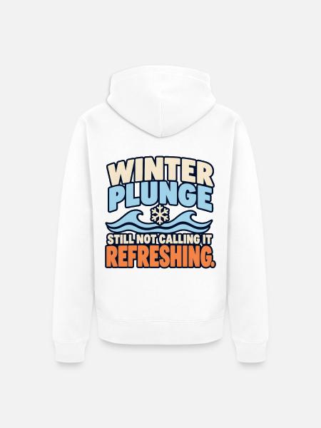 Winter Sprung Kaltwasser-challenge Schwimmfinisher - Unisex Premium Bio Zip Hoodie - Weiß