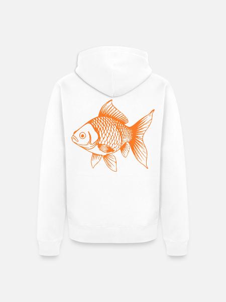 Süßer Goldfisch Comic Haustier Aquarium Geschenk - Unisex Premium Bio Zip Hoodie - Weiß