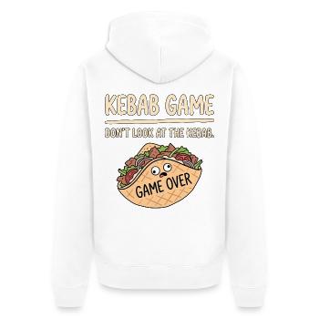 Kebab Spiel Nicht Gucken - Unisex Premium Bio Zip Hoodie - Weiß - Hinten - Thijin (182cm)