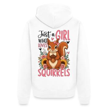 Just a Girl Who Loves Squirrels - Unisex Premium Bio Zip Hoodie - Weiß - Hinten - Thijin (182cm)