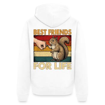 Best Friends For Life - Unisex Premium Bio Zip Hoodie - Weiß - Hinten - Thijin (182cm)