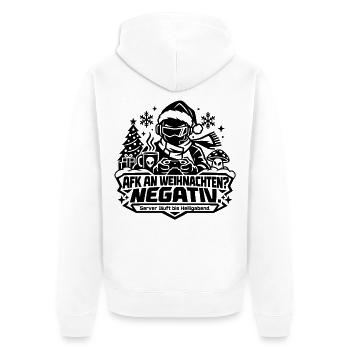 Gamer Weihnachten: AFK? Negativ! Lustiges Geschenk - Unisex Premium Bio Zip Hoodie - Weiß - Hinten - Thijin (182cm)