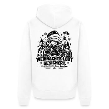 Weihnachten Loot gesichert Lustiges Gamer-Geschenk - Unisex Premium Bio Zip Hoodie - Weiß - Hinten - Thijin (182cm)