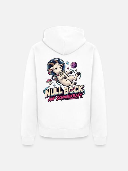 Null Bock auf Schwerkraft - Unisex Premium Bio Zip Hoodie - Weiß