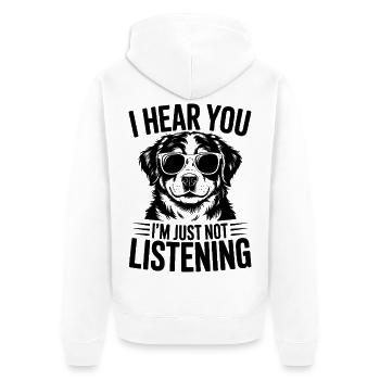 Berner Sennenhund Witz Berner Sennenhund Geschenk  - Unisex Premium Bio Zip Hoodie - Weiß - Hinten - Thijin (182cm)