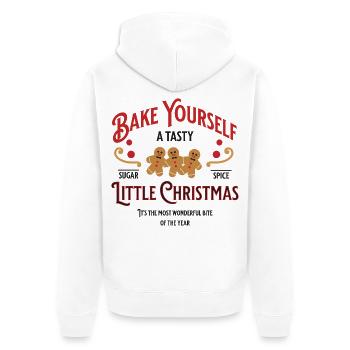 Bake Yourself A Tasty Christmas Backen Geschenk - Unisex Premium Bio Zip Hoodie - Weiß - Hinten - Thijin (182cm)
