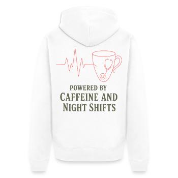 Kaffeeherz Stethoskop Motiv - Unisex Premium Bio Zip Hoodie - Weiß - Hinten - Thijin (182cm)