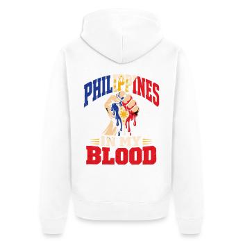Philippinische Wurzeln Amerikanische Heimat - Unisex Premium Bio Zip Hoodie - Weiß - Hinten - Thijin (182cm)