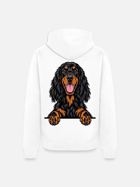 Gordon Setter - Unisex Premium Bio Zip Hoodie - Weiß