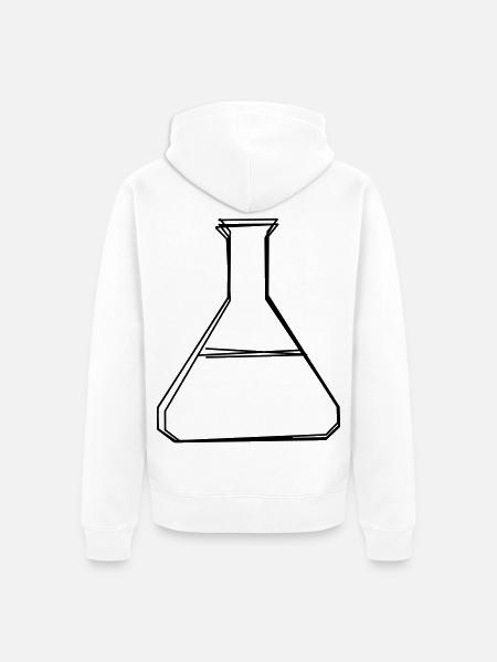 Laborkolben handgezeichnet - Unisex Premium Bio Zip Hoodie - Weiß