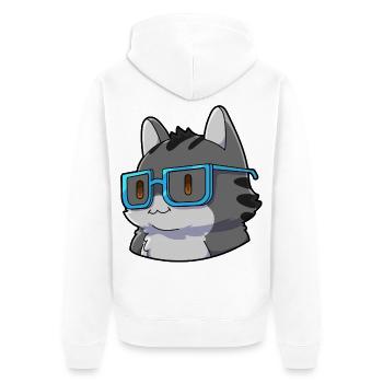  Mathe Katze Nerd - Unisex Premium Bio Zip Hoodie - Weiß - Hinten - Thijin (182cm)