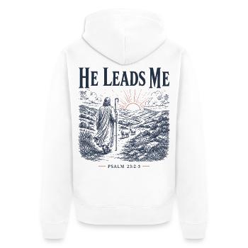 Psalm 23 Hirten-christliches Design - Unisex Premium Bio Zip Hoodie - Weiß - Hinten - Thijin (182cm)