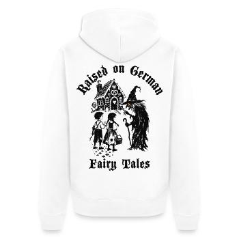Raised on German Fairy Tails Hänsel und Gretel - Unisex Premium Bio Zip Hoodie - Weiß - Hinten - Thijin (182cm)