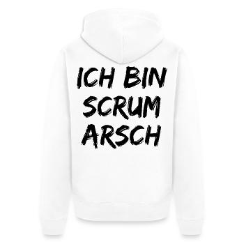 ICH BIN SCRUM ARSCH AGILE TEAM PROJEKTMANAGER  - Unisex Premium Bio Zip Hoodie - Weiß - Hinten - Thijin (182cm)