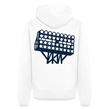 Stadion Flutlicht Grafik - Unisex Premium Bio Zip Hoodie - Weiß - Hinten - Thijin (182cm)