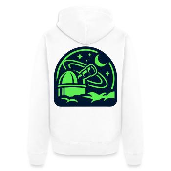 Sternwarte Teleskop Logo - Unisex Premium Bio Zip Hoodie - Weiß - Hinten - Thijin (182cm)
