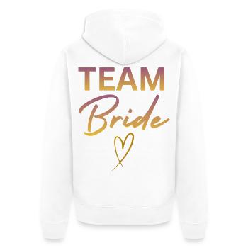 Team Bride - Unisex Premium Bio Zip Hoodie - Weiß - Hinten - Thijin (182cm)