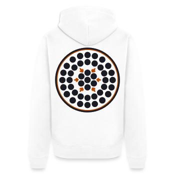 Raketenantrieb Triebwerk Logo - Unisex Premium Bio Zip Hoodie - Weiß - Hinten - Thijin (182cm)
