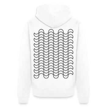 Wellenmuster - Unisex Premium Bio Zip Hoodie - Weiß - Hinten - Thijin (182cm)