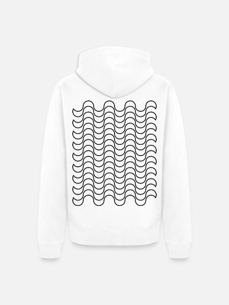 Wellenmuster - Unisex Premium Bio Zip Hoodie - Weiß