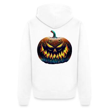 Halloween-Kuerbis - Unisex Premium Bio Zip Hoodie - Weiß - Hinten - Thijin (182cm)