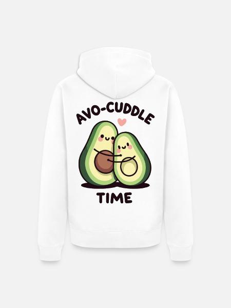 Avo-Kuschelzeit - Unisex Premium Bio Zip Hoodie - Weiß