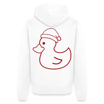 Weihnachtsente Silhouette mit Mütze - Unisex Premium Bio Zip Hoodie - Weiß - Hinten - Thijin (182cm)