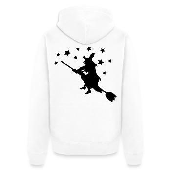 Hexe - Unisex Premium Bio Zip Hoodie - Weiß - Hinten - Thijin (182cm)