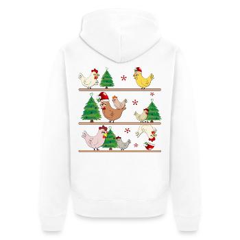 Weihnachten Hühnerstall Hühner - Unisex Premium Bio Zip Hoodie - Weiß - Hinten - Thijin (182cm)