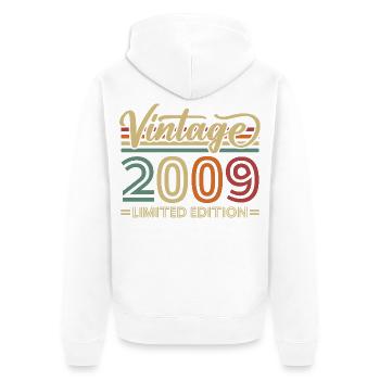 Vintage 2009 Limited Edition Geburtstag Retro - Unisex Premium Bio Zip Hoodie - Weiß - Hinten - Thijin (182cm)