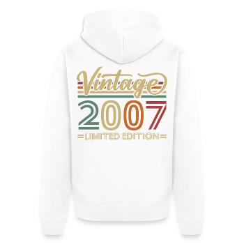 Vintage 2007 Limited Edition Geburtstag Retro - Unisex Premium Bio Zip Hoodie - Weiß - Hinten - Thijin (182cm)