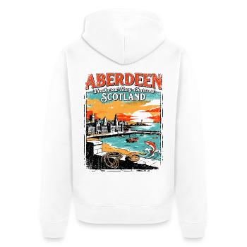 City Welcome To Aberdeen Scotland Novelty For - Unisex Premium Bio Zip Hoodie - Weiß - Hinten - Thijin (182cm)