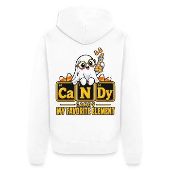 Geister Candy Elemente Design - Unisex Premium Bio Zip Hoodie - Weiß - Hinten - Thijin (182cm)