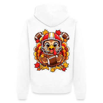 Thanksgiving Football Truthahn - Unisex Premium Bio Zip Hoodie - Weiß - Hinten - Thijin (182cm)