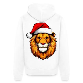 Weihnachten Löwe - Unisex Premium Bio Zip Hoodie - Weiß - Hinten - Thijin (182cm)
