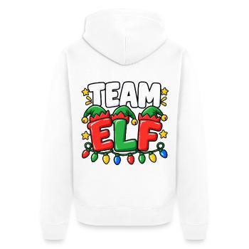 Team Elf Festliche Lichter - Unisex Premium Bio Zip Hoodie - Weiß - Hinten - Thijin (182cm)