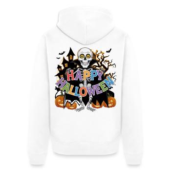 Happy Halloween  - Unisex Premium Bio Zip Hoodie - Weiß - Hinten - Thijin (182cm)