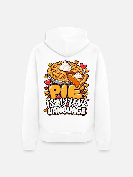 Pie ist meine Liebessprache - Unisex Premium Bio Zip Hoodie - Weiß