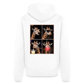 Giraffen Giraffe - Unisex Premium Bio Zip Hoodie - Weiß - Hinten - Thijin (182cm)