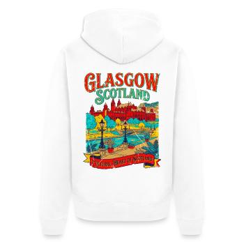 View City Glasgow Scotland Cultural Heart - Unisex Premium Bio Zip Hoodie - Weiß - Hinten - Thijin (182cm)