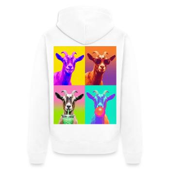 Ziegen Ziege - Unisex Premium Bio Zip Hoodie - Weiß - Hinten - Thijin (182cm)
